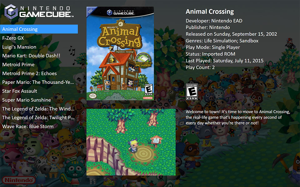 LaunchBox Big Box - Animal Crossing - Nintendo GameCube - Tema predeterminado