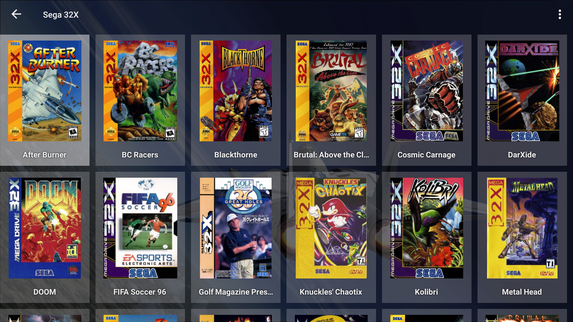 LaunchBox for Android Screenshot - Sega 32X Games