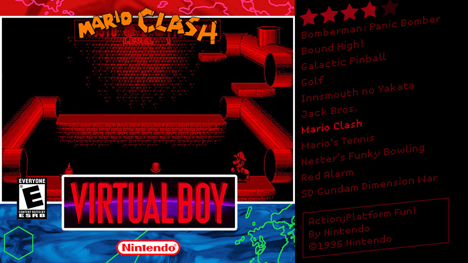 Captura de pantalla de LaunchBox Big Box - Mario Clash - Nintendo Virtual Boy - Tema de CoverBox