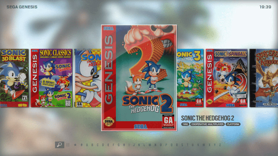 Captura de pantalla de LaunchBox Big Box - Sonic the Hedgehog 2 - Sega Genesis - Tema Radiance